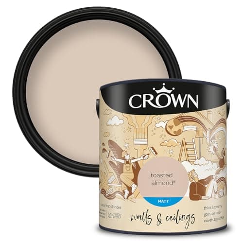 Image of Crown Walls & Ceilings Matt Emulsion Paint, Size 2.5L, Toasted Almond
