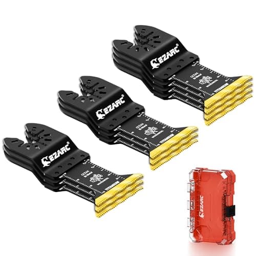 Image of EZARC Titanium Oscillating Saw Blades, Oscillating Multitool Blades for Metal, Wood Nails, Screws Cutting, Plastic, 10 Pack