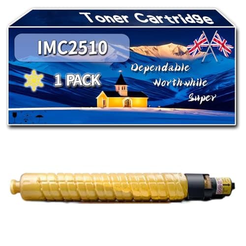 Image of Compatible for Ricoh IMC2510 Toner Cartridge, Work for Ricoh IM C 2010 IM C 2010 A IM C 2510 Printers, Toner Cartridge 842561 842562 842563 842564 (1 Pack Yellow)
