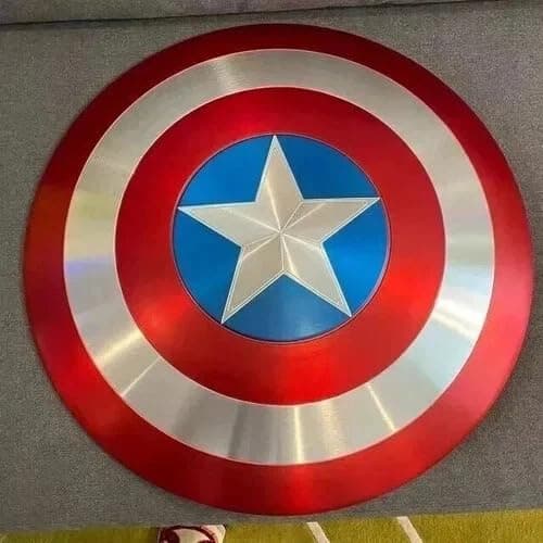 Image of 75th Anniversary Avengers Captain America 24" Shield Metal 1:1 Marvel Legends