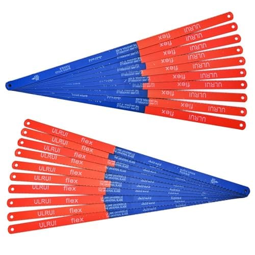 Image of 10 PCS Hacksaw Blades 300mm, Flexible Carbon Steel Hack Saw Blade Set with 18 TPI & 24 TPI, Universal Hacksaw Blades for Metal Cutting, Wood, Plastic, PVC