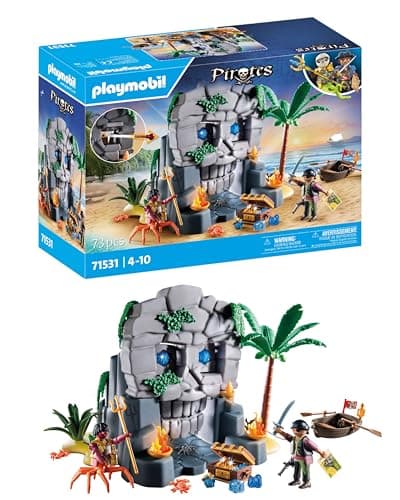 Image of Playmobil 71531 Pirates: Skull Island, fantasy pirate world, fun imaginative role-play, playsets suitable for children ages 4+