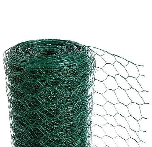 Image of CrazyGadget® Chicken Wire Mesh Rabbit Animal Fence Green PVC Coated Steel Metal Garden Netting Fencing 25m (0.9m x 25m) - Hole Size: 25mm