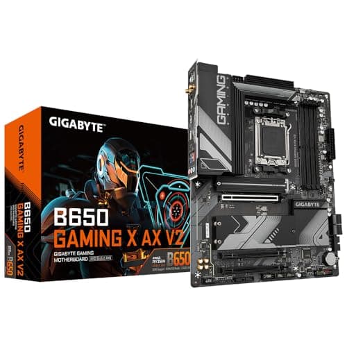 Image of Gigabyte B650 GAMING X AX V2 Motherboard - Supports AMD Ryzen 8000 CPUs, 8+2+2 Phases Digital VRM, up to 8000MHz DDR5 (OC), 1xPCIe 5.0 + 2xPCIe 4.0 M.2, Wi-Fi 6E 802.11ax, 2.5GbE LAN, USB 3.2 Gen 2
