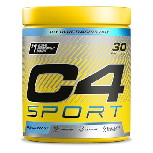 Image of C4 Sport Pre Workout Powder ICY Blue Raspberry 30 Servings | Zero Sugar Pre Workout with Creatine Monohydrate 3.409g, Beta Alanine 1g, L Citrulline 0.55g, Caffeine 135g | Informed Sport Certified