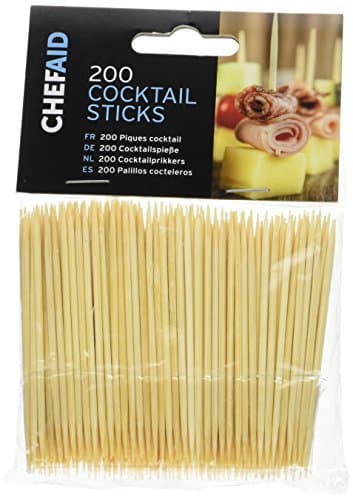 Image of Chef Aid Cocktail Sticks, Pack of 200 Stick perfect for Buffets and Cocktails use, The Skewer design helps hold sweet and savoury foods, Each cocktails stick measures 8 cm