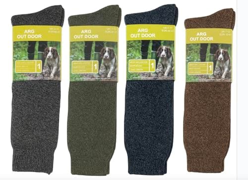 Image of SOAKSPACE Long Wool wellington Boot Socks, Men's Winter Knee High, Multi-Color Pack, Premium Wool, UK 6-11, Wellington Socks, Thermal, 3 Pairs