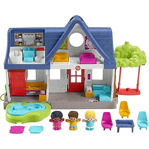 Image of Fisher-Price Little People Friends Together Play House, electronic playset with Smart Stages learning content for toddlers and preschool kids
