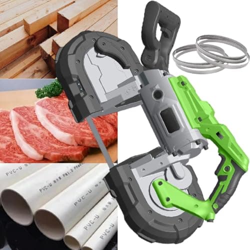 Image of Sushangmao Metal Cold Cut Band Saw/Portable Band Saw - 1100w, 45° Adjustable Angle W/Locking Switch, 4.72in Depth | For Steel Bars, Metal Pipes & More (6 Blades),Withoutbase