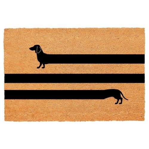 Image of Funny Coir Doormat Welcome Mats with Heavy Duty Front Porch Patio Welcome Mats Entry Natural Coconut Brown Mat Novelty Gift Doormat 23.7 x 15.7 inch (Long Dachshund Weiner Dog)
