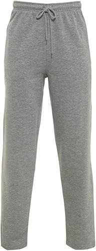 Image of JMA Trading Men's Open Hem Jog Pants Plain Jogging Bottoms Fleece Pants Sports Trousers Jogging Bottoms Plus Size Small to 2XL (Grey, Medium)