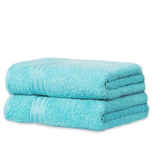 Image of Bentley Priory Linens Hand Towels (2 PACK) for Bathroom Supreme Range 500GSM Super Soft Cotton Pack of 2 Absorbent and Quick Dry Hand Towels Set 50 x 85cm (AQUA)