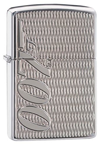 Image of Zippo James Bond 007 Special Collection 2017 Armour Case Chrome High Polished Windproof Lighter, Silver, 6 x 4 x 2 cm