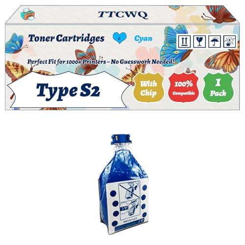 Image of TTCWQ Compatible for Ricoh Type S2 Toner Cartridges Work for Ricoh Aficio 3260C 3260CMF 5560C Printers, with Chip, High Yield 46000 Pages, High-Definition Printing (1 Pack Cyan)