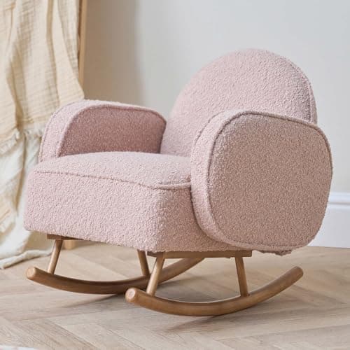 Image of Tutti Bambini Micah Mini Me Kids Rocking Chair - Scandinavian Style, Rounded Backrest & Rubberwood Rocking Bars, Toddler Rocker for Kids 3 to 6 Years (Blush)