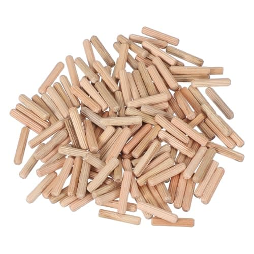 Image of PATIKIL Wooden Dowel Pins 3/16" x 1" (5mm x 25mm) Straight Dowel Rods Wood Fluted Dowels Rods for Crafts Furniture DIY Hardwood Count 150