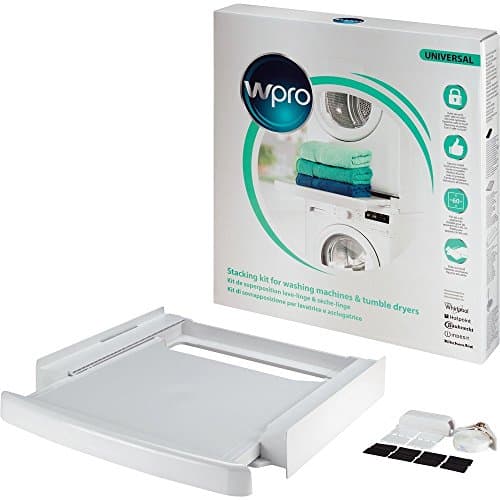 Image of Wpro SKS101 Washing Machine Dryer Accessories/Frame with Shelf/for Connecting Installation Frame Washing Machine and Tumble Dryer (Universal for all brands. 60 x 60 cm With Shelf