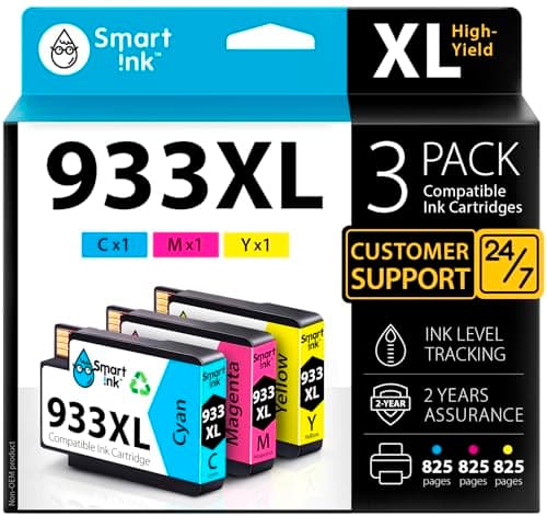 Image of Smart Ink Compatible Ink Cartridge Replacement for HP 932XL 933XL 932 XL 933 High Yield (C/M/Y 3 Combo pack) to use with Officejet 6100 6600 6700 7110 7510 7610 7612 7620