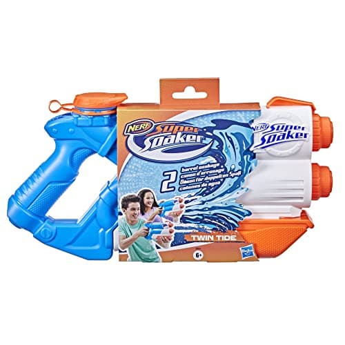 Image of Nerf Super Soaker Twin Tide Water Blaster, Pump Action, Outdoor Water Toy
