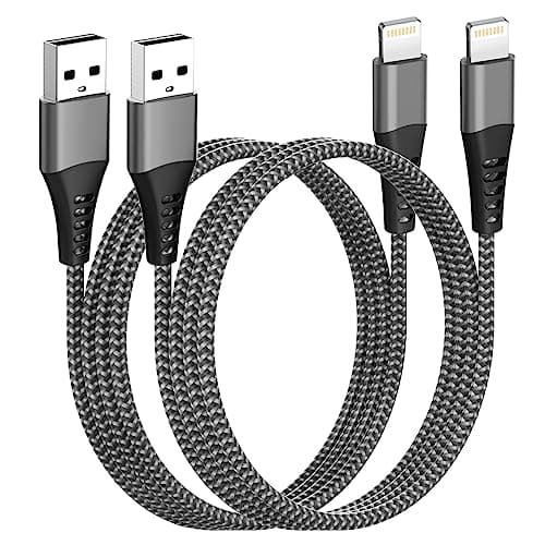 Image of iPhone Charger Cable 1M 2Pack[Apple MFi Certified], USB to Lightning Cable 1M Nylon iPhone Cables for Apple iPhone 14 13 12 Pro Max XR XS 8 7 6 5 SE iPad