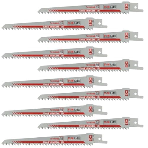 Image of 10x Saxton Blades 150mm Reciprocating Sabre Saw Wood Blades R644D for Bosch Makita etc