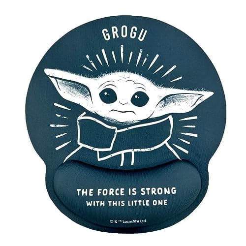 Image of WONDEE Mandalorian Baby Yoda Ergonomic Gel Mouse Pad with Non-Slip Wrist Rest, Star Wars Officially Licensed Product