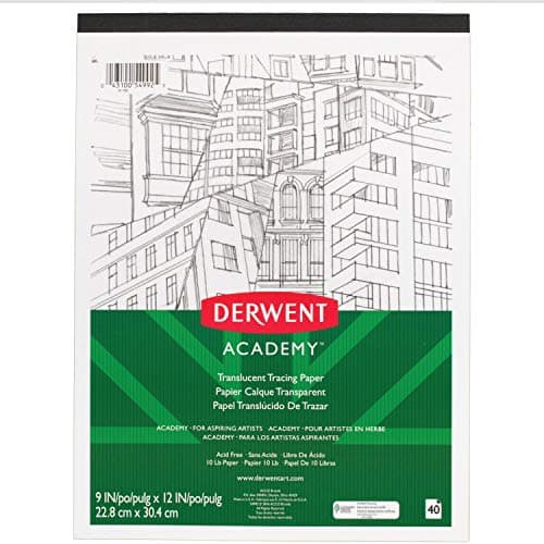 Image of Derwent Academy Tracing Paper Pad, Translucent, 40 Sheets, 9" x 12" (54992)