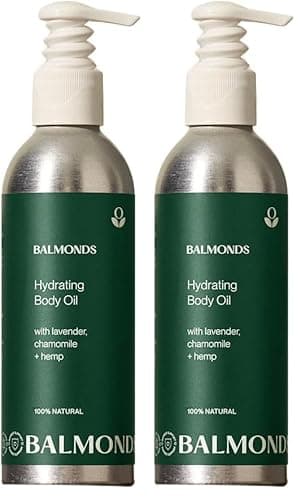 Image of Balmonds Hydrating Body Oil 200ml - 100% Natural, Suitable for Sensitive, Dry or Rough Skin - Massage, Baby (Pack of 2)