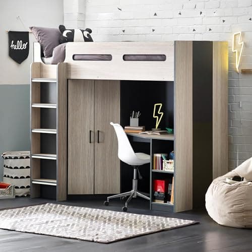Image of Julian Bowen Hercules High Sleeper - Woodgrain & Anthracite Sleepers