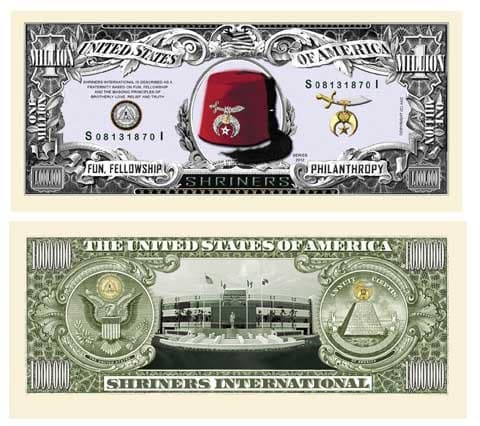 Image of American Art Classics Shriners Million Dollar Bill - (Pack of 50)