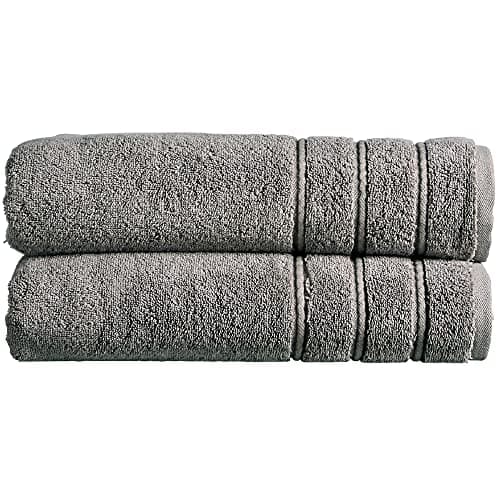 Image of Christy Antalya Large Bath Sheets | Set of 2 | 100% Turkish Cotton | 600GSM | Soft Plush Luxury Bath Towels | 90cm x 150cm | Quick Dry | Storm Grey