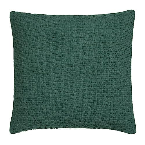 Image of Drift Home - Green Cushion (43 x 43cm) - Sustainable Recycled Cotton - Filling Included - Weaved Textured Insert - Matching Throw Available