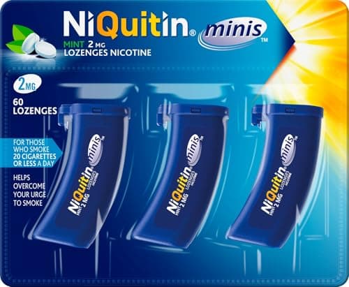 Image of NiQuitin Minis Mint 2 mg Lozenges - Effective Smoking Craving Relief - Practical Pocket-Sized Container - 60 Mini Lozenges - 20 Count (Pack of 3) - New Formulation