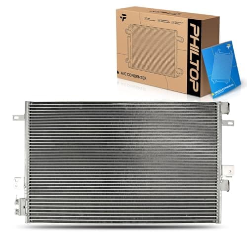 Image of PHILTOP Air Conditioning A/C Condenser for Chrysler 200 2011-2014, Dodge Avenger 2008-2014, Sebring 2007-2010, Caliber 2007-2009 2.0L, Jeep Compass 2007-2010 2.4L, Patriot 2007-2009 2.4L, Replace#3586
