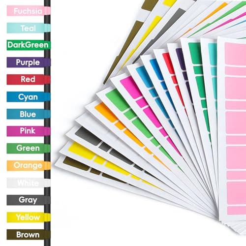 Image of CableLabels, 420pcs14 Colours,Self-Adhesive Cable Markers Cable Tags,Wire Labels,Cable Markers, Waterproof Tear Resistant Wire Labels Cable Tags Stickers Support Handwriting,Cable Identification Tags