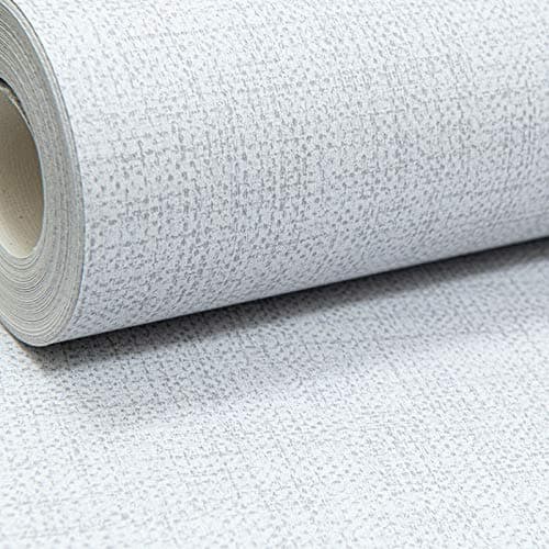 Image of Light Grey Plain Wallpaper Woven Linen Effect Subtle Shimmer Metallic Smooth Wallpaper for Living Room