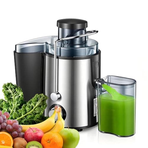 Image of Juicer Machine,Efficient Centrifugal Juicer for Whole Fruit and Vegetable Extraction, 68mm Large Feed Chute,3 Speed Settings,Stainless Steel,Easy to Clean, Ideal for Families and Healthy Juicing.
