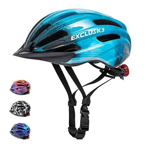 Image of Exclusky Kids Bike Helmet for Boys & Girls, Age 5-13, Adjustable, 50-57cm (Black, Blue)