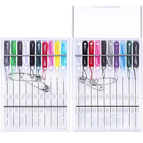Image of Hestya 2 Boxes (20 Pieces) Pre Threaded Needle Kit Assorted Color (White Box)