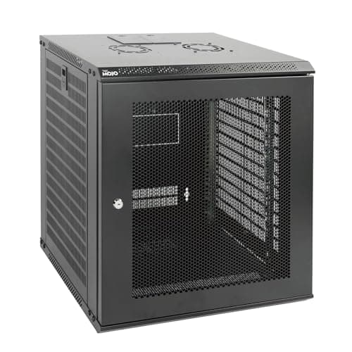 Image of Tecmojo 12U 450mm Depth Wall Mount Server Cabinet IT Network Rack Enclosure Lockable Door and Side Panels Black, Standard Mesh Door, for 19” IT Equipment, A/V Devices, Flat Package