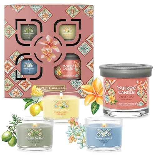 Image of Yankee Candle Scented Candles Gift Set | Small Signature Tumbler Candle & Mini Filled Votive Candles | Hello Italy Collection | Perfect Gifts for Women | 4 Count