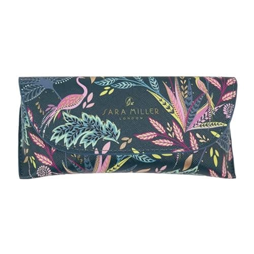 Image of Portico Designs Ltd Sara Miller Savannah Faux Leather Glasses Case – Fold-Over Sunglasses Case with Botanical Print
