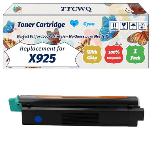 Image of Compatible for Lexmark X925 Toner Cartridge Work for Lexmark X925 Printers, with Chip, High Yield 8500 Pages, High-Definition Printing (1 Pack Cyan)
