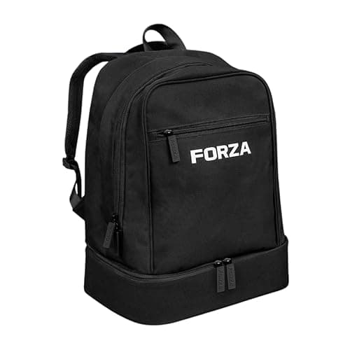 Image of FORZA Academy Sports Backpack with Boot Compartment – 22L Football Kit Bag with Separate Shoe Section, Water-Resistant Travel Rucksack for School, Gym & Trainin (Black)
