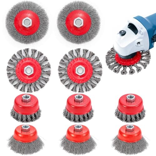 Image of Idong 10PCS Wire Brush for Angle Grinder, 75mm and 100mm Angle Grinder Cup wire Brushs with M14 Thread, for Cleaning, Rust Removal and Grinding