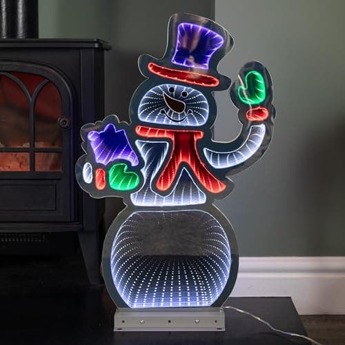 Image of Samuel ALEXANDER 56cm LED Infinity Standing Snowman Christmas Decoration with Metal Base