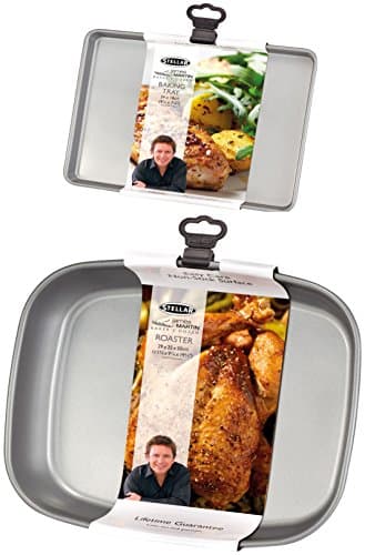 Image of Stellar - James Martin Heavy Duty Non Stick Roasting - Oven Tray Sets (Medium Roast + Small Baking Tray)