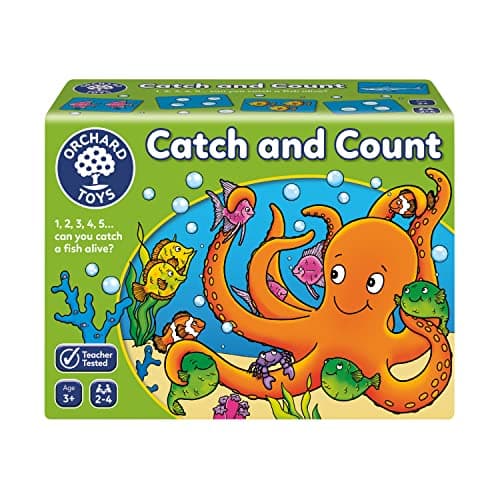 Image of Orchard Toys, Teacher Tested Game Catch and Count – Educational Number & Counting Board Game for Kids Age 3+