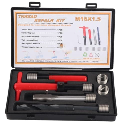 Image of CYTGOUPER 11Pcs Thread Repair Kit M16x1.5 1.5D, Stainless Steel Thread Insert Tool Kit for Auto Parts & High Voltage Switchgear