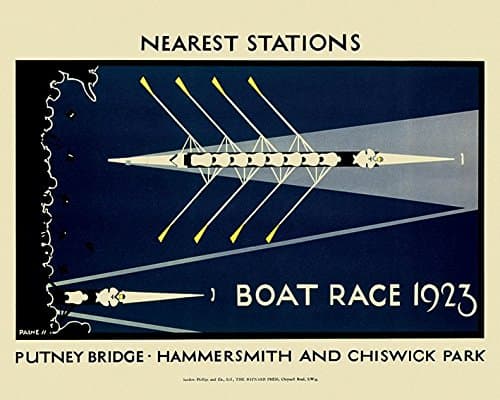 Image of Transport For London "Boat Race 1923" Canvas Print, Cotton, Multi-Colour, 3.20 x 40.00 x 50.00 cm